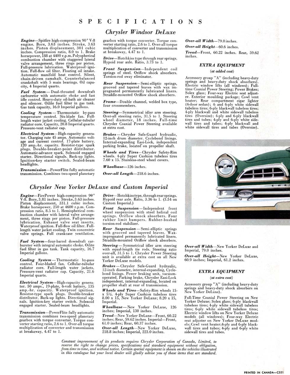 1955 Chrysler Canadian Brochure Page 3